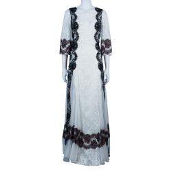 مملوكة مسبقًا Dolce & Gabbana White Lace Detail Gown M