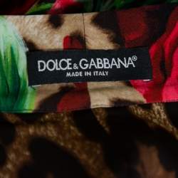 Dolce & Gabbana Animal & Rose Printed Silk Abaya L