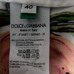 Dolce & Gabbana Multicolored Printed Cotton Pleated Detail Pants S
