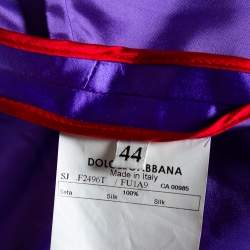 Dolce & Gabbana Purple Silk Satin Button Front Jacket M