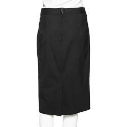 Pre Owned Dolce & Gabbana Black Wool Formal Pencil Skirt M