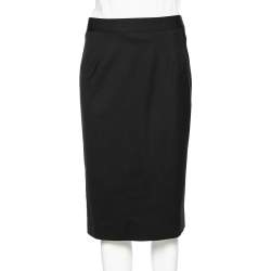 Pre Owned Dolce & Gabbana Black Wool Formal Pencil Skirt M