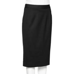 Pre Owned Dolce & Gabbana Black Wool Formal Pencil Skirt M