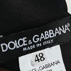 Pre Owned Dolce & Gabbana Black Silk & Lace Bell Sleeve Top L