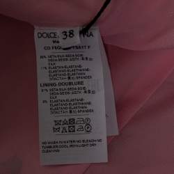 Pre Owned فستان دولتشي أند غابانا ميدي حرير مطبوع ديزي متعدد الألوان مقاس صغير