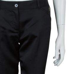 Pre Owned Dolce & Gabbana Black Satin Trousers S