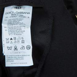 Pre Owned Dolce & Gabbana Black Satin Trousers S