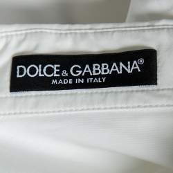 Pre Owned Dolce & Gabbana White Cotton Short Sleeve Shirt M