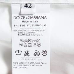 Pre Owned Dolce & Gabbana White Cotton Short Sleeve Shirt M
