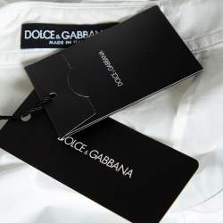 Pre Owned Dolce & Gabbana White Cotton Short Sleeve Shirt M