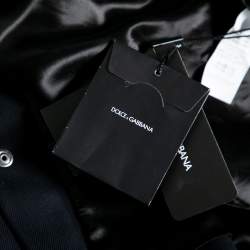 Pre Owned Dolce & Gabbana Navy Blue Cotton Double Breasted Cropped Jacket L