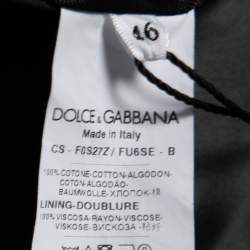 Pre Owned Dolce & Gabbana Navy Blue Cotton Double Breasted Cropped Jacket L