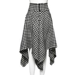 Pre Owned تنورة دولتشي أند غابان صوف كاروهات كبيرة غير متماثل مونوكروم مقاس متوسط