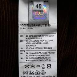 Pre Owned D&G Beige & Brown Silk & Corduroy Off Shoulder Corset Pleated Dress S