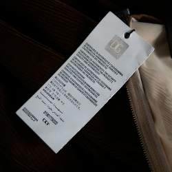 Pre Owned D&G Beige & Brown Silk & Corduroy Off Shoulder Corset Pleated Dress S