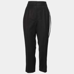 Dolce & Gabbana Black Wool Contrast Trimmed Pants M