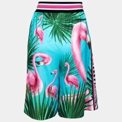 Dolce & Gabbana Blue Flamingo Printed Jersey Shorts XL