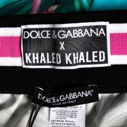 Dolce & Gabbana Blue Flamingo Printed Jersey Shorts XL