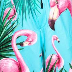 Dolce & Gabbana Blue Flamingo Printed Jersey Shorts XL