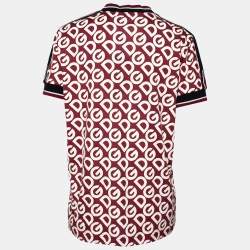 Pre Owned Dolce & Gabbana Red DG Mania Print Cotton Jersey T Shirt L