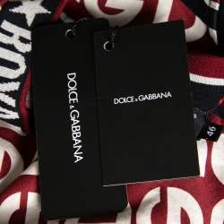 Pre Owned Dolce & Gabbana Red DG Mania Print Cotton Jersey T Shirt L