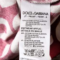 Pre Owned Dolce & Gabbana Red DG Mania Print Cotton Jersey T Shirt L