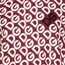 Pre Owned Dolce & Gabbana Red DG Mania Print Cotton Jersey T Shirt L