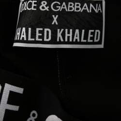 Pre Owned Dolce & Gabbana x Khaled Khaled Multicolor Jersey Crop Top Leggings Set M