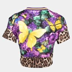 Pre Owned Dolce & Gabbana x Khaled Khaled Multicolor Jersey Crop Top S