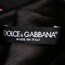 Pre Owned Dolce & Gabbana Black Tulip Printed Crepe Short Shift Dress L