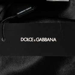 Pre Owned Dolce & Gabbana Black Tulip Printed Crepe Short Shift Dress L