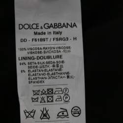 Pre Owned Dolce & Gabbana Black Tulip Printed Crepe Short Shift Dress L
