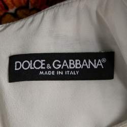 Pre Owned Dolce & Gabbana Multicolor Majolica Printed Cotton Flared Dress S