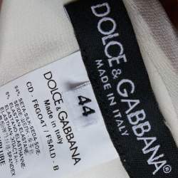 مملوكة مسبقًا فستان دولتشي أند غابانا ديرابيه حرير طباعة موردة أبيض مقاس وسط ( ميديوم )