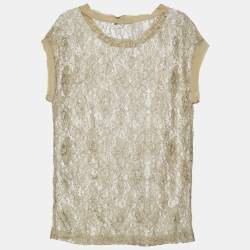 Dolce & Gabbana Green Floral Lace Top M