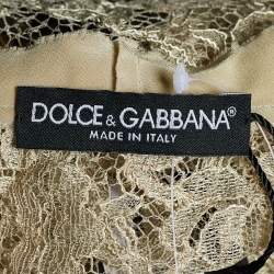 Dolce & Gabbana Green Floral Lace Top M