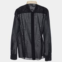 مملوكة مسبقًا Dolce & Gabbana White/Beige Cotton Long Sleeve Shirt M