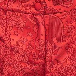 Pre Owned Dolce & Gabbana Red Jacquard Trousers S