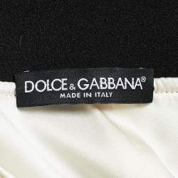 Pre Owned Dolce & Gabbana White Crepe Flared Skirt M