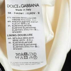 Pre Owned Dolce & Gabbana White Crepe Flared Skirt M