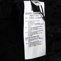 Pre Owned Dolce & Gabbana Black Lace Straight Pants S Waist: 34"