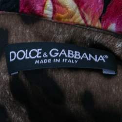 Pre Owned Dolce & Gabbana Black Floral Print Jacquard Sheath Dress S
