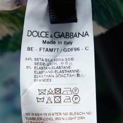 Pre Owned Dolce & Gabbana Green Hydrangea Printed Silk Pajama Shorts S
