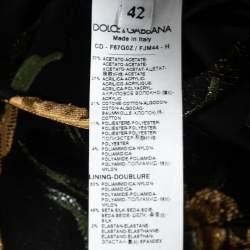 Pre Owned Dolce & Gabbana Black Metallic Floral Jacquard Mini Dress M