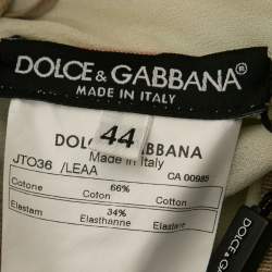 Pre Owned Dolce & Gabbana Beige Tulle Overlay Fringe Trimmed Corset M