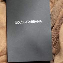 Pre Owned Dolce & Gabbana Beige Lace Fringe Trim Mini Dress M