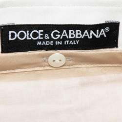 Pre Owned Dolce & Gabbana Beige Silk Detachable Collar Bodysuit Shirt M