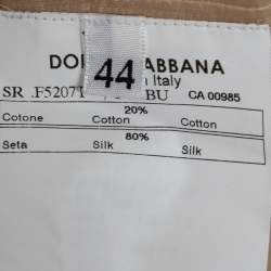 Pre Owned Dolce & Gabbana Beige Silk Detachable Collar Bodysuit Shirt M