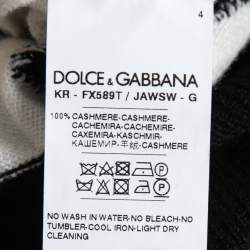 Pre Owned Dolce & Gabbana Black & White Polka Dot Cashmere Pullover M