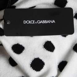 Pre Owned Dolce & Gabbana Black & White Polka Dot Cashmere Pullover M